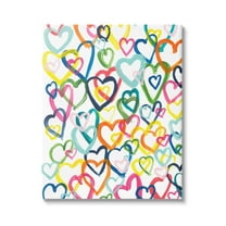 Stupell Industries Lovely Bold Rainbow Hearts Pattern Collage , 16 x 20, Design by Bronwyn Baker
