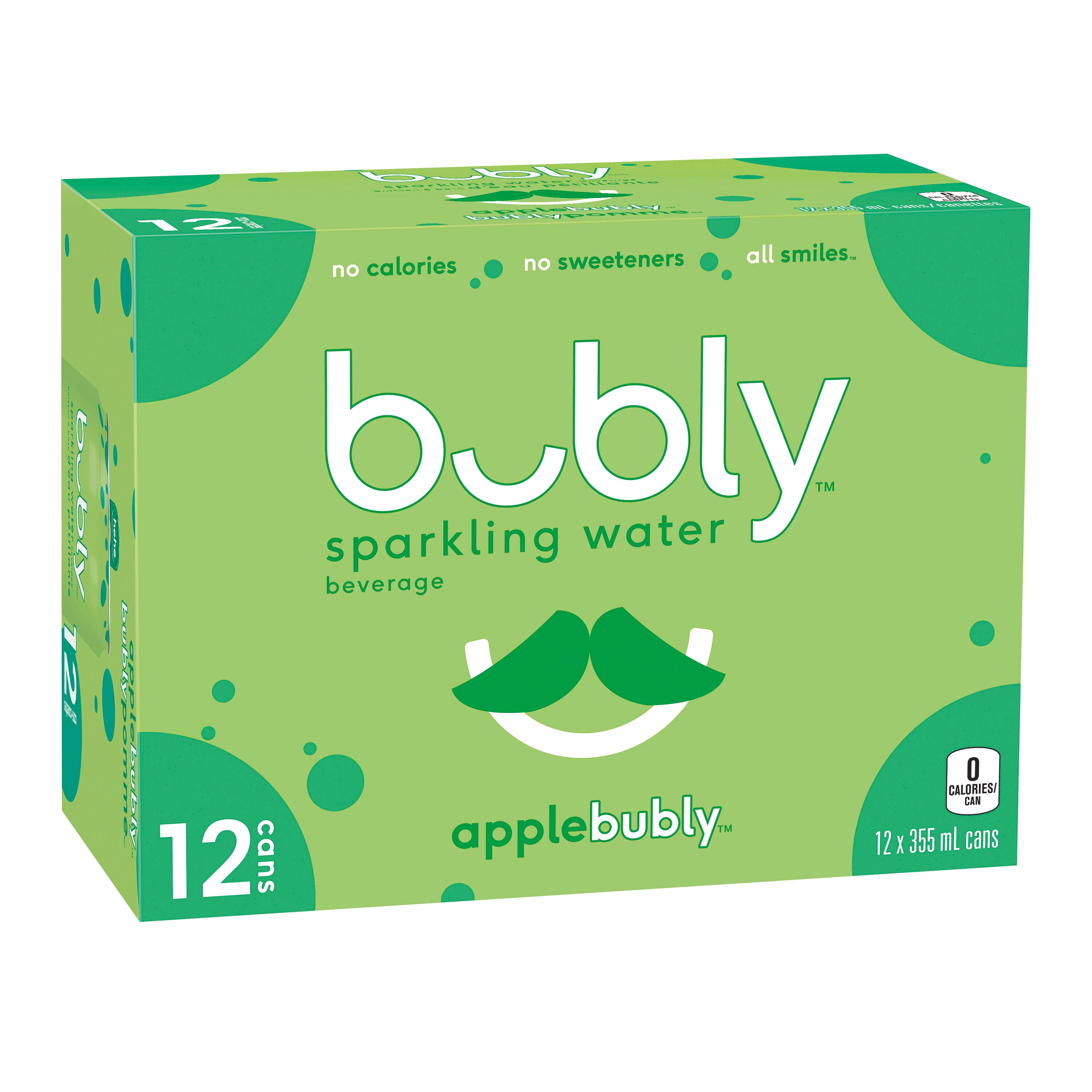 Bubly Apple Sparkling Water 12 x355 ml, Cans, 12x355mL