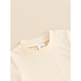 thumbnail image 6 of CIYCuIT Toddler Baby Girls Summer 2Pcs Outfits Short Sleeve T-shirt Tops with Bell Bottoms 6M 12M 18M 24M 3T 4T Kids Solid Color Long Pants Sets for Casual Daily, 6 of 7
