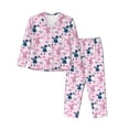 thumbnail image 1 of Balery Cartoon Poodle Dog Conjunto de Pijama con Estampado para Mujer, Conjunto de Dos Piezas con Manga Larga, Ropa de Dormir Suave con Bolsillos, Pijamas Cómodos-Large, 1 of 7