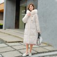 thumbnail image 1 of Abrigo acolchado de algodón grueso de invierno para mujer, chaqueta de plumón larga y suelta estilo Hong Kong, 1 of 4