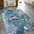 thumbnail image 2 of Rectangle Area Rugs 2.7 x 5 Ft, Purple Octopus Coastal Non-Slip Residential Carpet, Summer Beach Seahorse Jellyfish Coral Indoor Crawling Mats Runner Rugs for Living Room/Dining Room/Bedroom, 2 of 8