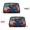 thumbnail image 3 of Naloa Starry Sky Meditating Fox Leather Makeup Bag for Purse Travel, Portable Small Cosmetic Organizer for Women and Girls, Make up Bag with Zipper, 3 of 8