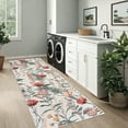 thumbnail image 2 of Garvee 2x6 Modern Floral Runner Rugs Washable Farmhouse Carpet, Non-Slip Low Pile Indoor Rug for Hallway Bedroom Entryway Laundry Room, Beige, 2 of 9