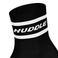 thumbnail image 3 of HUDDLE Calcetines Unisex, pack de 6 – Rayas, logo, Short Crew, calcetines deportivos, color liso Negro 35-38, 3 of 3