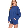 thumbnail image 2 of Zenana Fleece Round Neck Sweatshirt and Shorts Set, 2 of 3