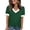 Green, variant on Women's Color Block Short Sleeve V-Neck Casual Top