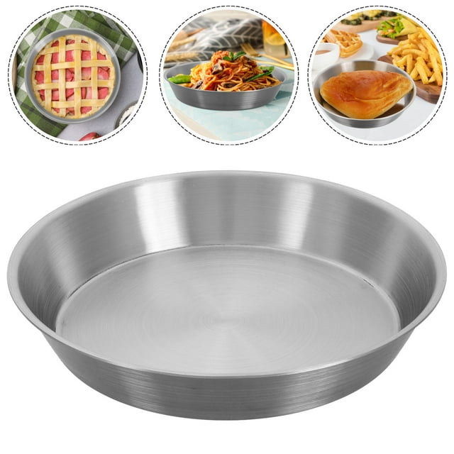 Nestingho 1ensemble Plaque de Cuisson Antiadhésive Ronde Bleu Foncé 16.50X16.50X3.00CM en Acier Inoxydable pour Assiettes à Salade