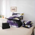 thumbnail image 6 of jejeloiu Modern Grunge Pastel 7 Pieces Bedding Comforter Set,Purple Gold Graffiti Full Bedding Set For Men Women Reversible, 6 of 8