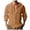 Brown*, variant on RUTAYY Men's Shirts Long Sleeve Casual Solid Color Hooded Cardigan Button Down Comfortable Breathable Vacation Playful Blouse