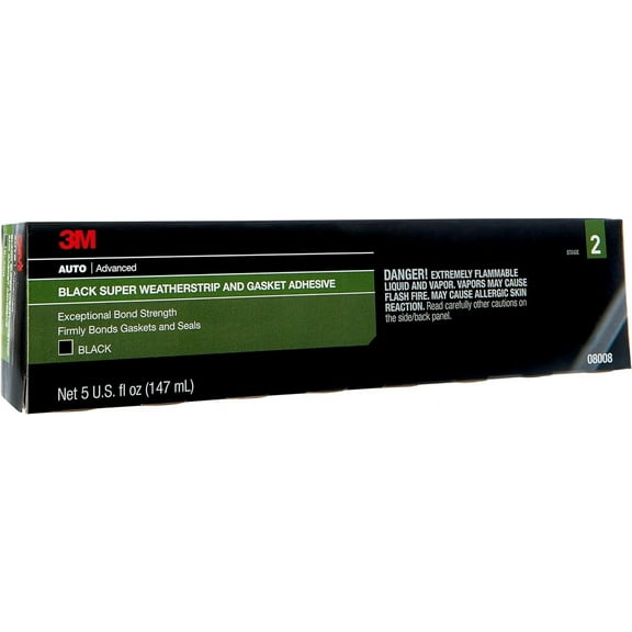 3M 08008 Super Weatherstrip Adhesive, 08008, Black, 5 oz Tube