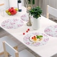 thumbnail image 6 of Pink Cartoon Bird 15.4in Diameter PVC Plate Mat, Heat-Resistant and Cuttable, Kitchen Decor, 6 of 7