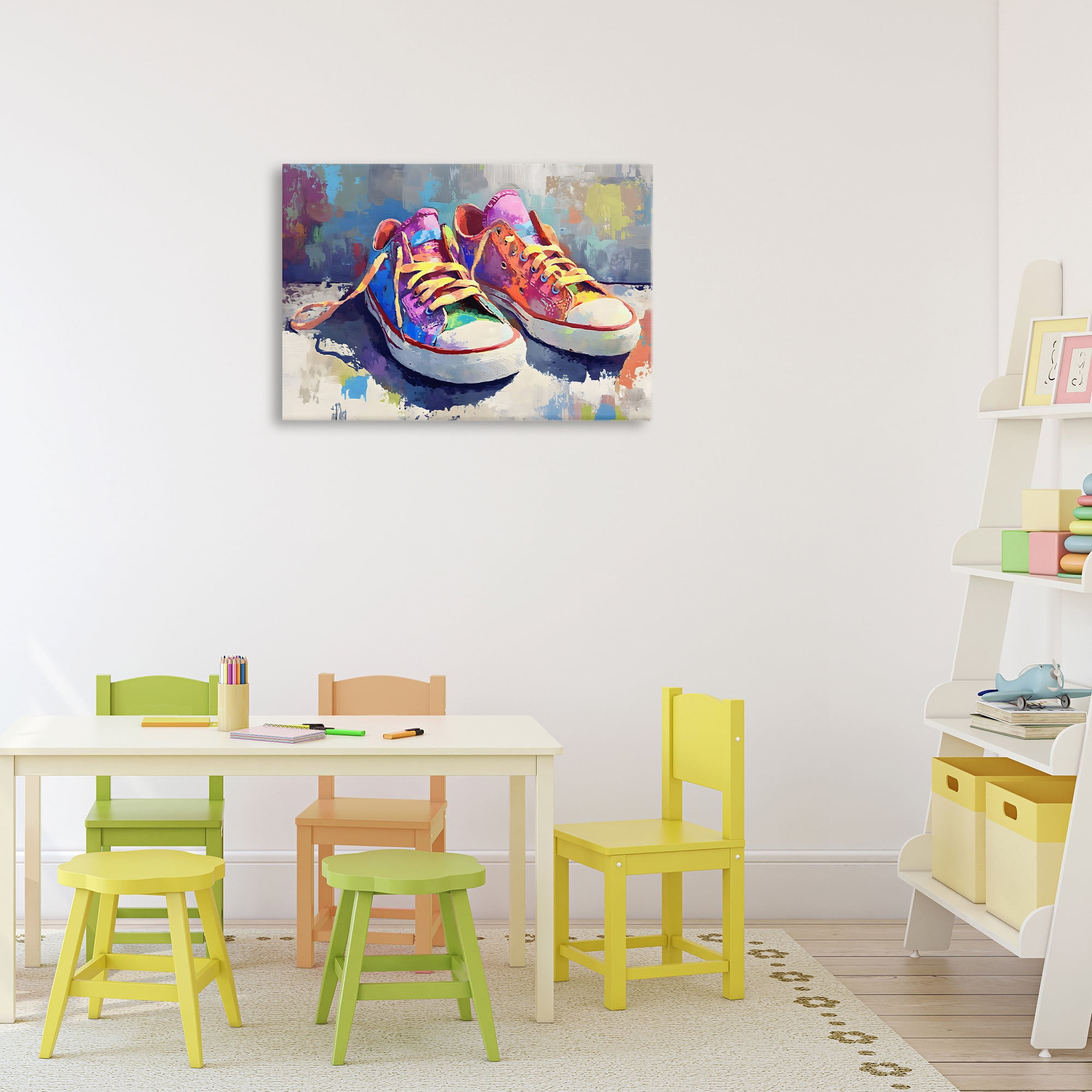 Stupell Industries Colorful Low Top Sneakers Canvas Wall Art, design by Creative Studio