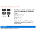 thumbnail image 2 of Front Brake Pad Set - Compatible with 2020 - 2022 BMW M235i xDrive Gran Coupe 2021, 2 of 2
