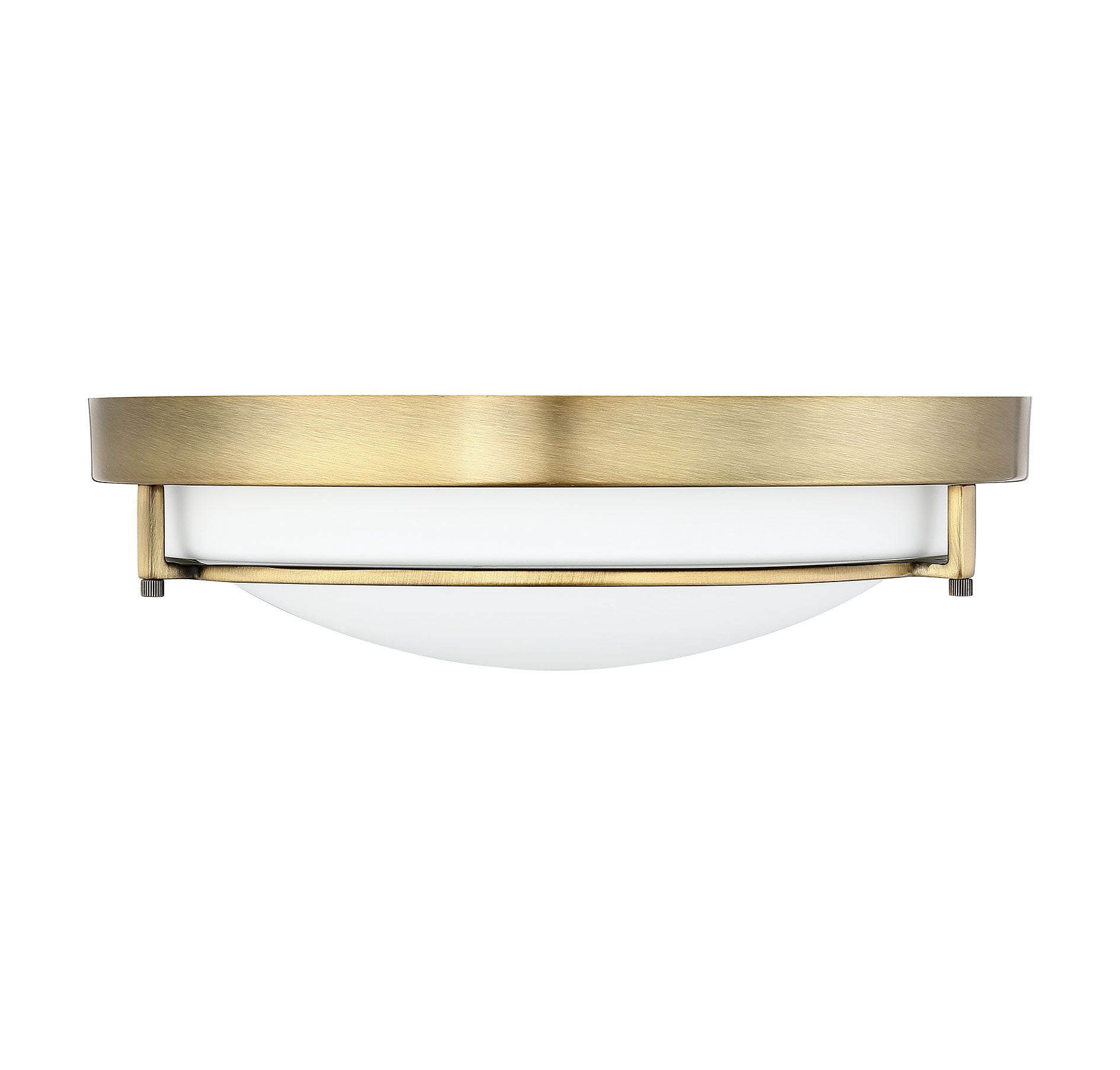 Trade Winds Felton 2-Light Flush Mount Ceiling Light in Natural Brass