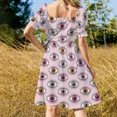 thumbnail image 3 of Robe Sans Manches Ouverte - en Roses Pastel Robe d'Été pour Femmes Robe d'Anniversaire pour Femmes Robes de Bal 2024, 3 of 4
