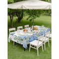thumbnail image 4 of Outdoor Tablecloth with Umbrella Hole for Patio/Picnic/Party/Camping, Blue Hydrangea Waterproof Table Cloth Rectangle Table Cover Washable, Spring Summer Eucalyptus Leaves Butterfly (52"x 70"), 4 of 9