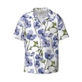 thumbnail image 3 of Goofa Blue Flax Flowers Printed Men's Casual Short-sleeved Shirt,Lightweight Breathable Button-down,Summer Casual men's top,Versatile Fashion shirt-X-Large, 3 of 7