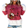 thumbnail image 1 of Fridja Mode Femme Col Rond Noël Manches Longues Hauts Blouse Chandail Chandail en Molleton, 1 of 4