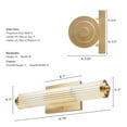 thumbnail image 6 of Hunter - Holly Grove 2-light Alturas Gold, Medium Size Vanity Light, Dimmable, Formal Style, for Bedrooms, Kitchens, Dining, Living Rooms - 19945, 6 of 7
