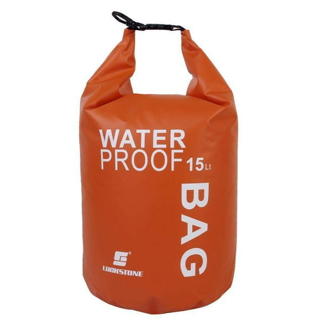 Sac Pochette Imperméable 15 L pour Camping Bateau Pêche Sac Pochette Imperméable Rafting Orange