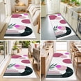 thumbnail image 4 of Hallway Runner Rug 2'x6', Boho Middle Century Kitchen Runner Rugs Non-Slip Carpet Mats, Abstract Pink Geometric Botanical Bedside Rugs Runners Washable Floor Carpet for Bathroom Laundry Room, 4 of 8