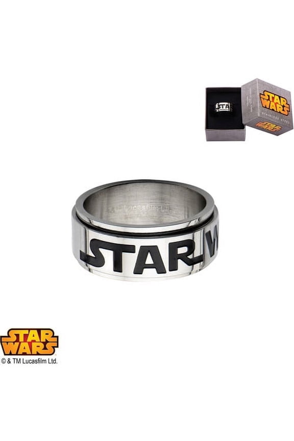 Stainless Steel Logo Spinner Ring