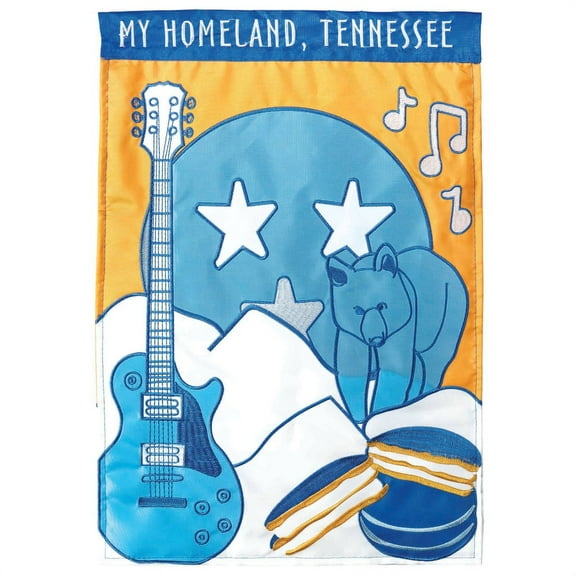 Magnolia Garden My Homeland Tennessee Blue Orange 19 x 13 Polyester Small House Flag