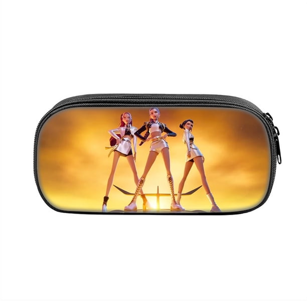 Kpop Demon Hunters Large Pencil Case with Zipper 8.3" Storage Pen Bag Organizer Stationery, Portable Makeup Bag Best Cute Xmas Collectible Birthday Gift