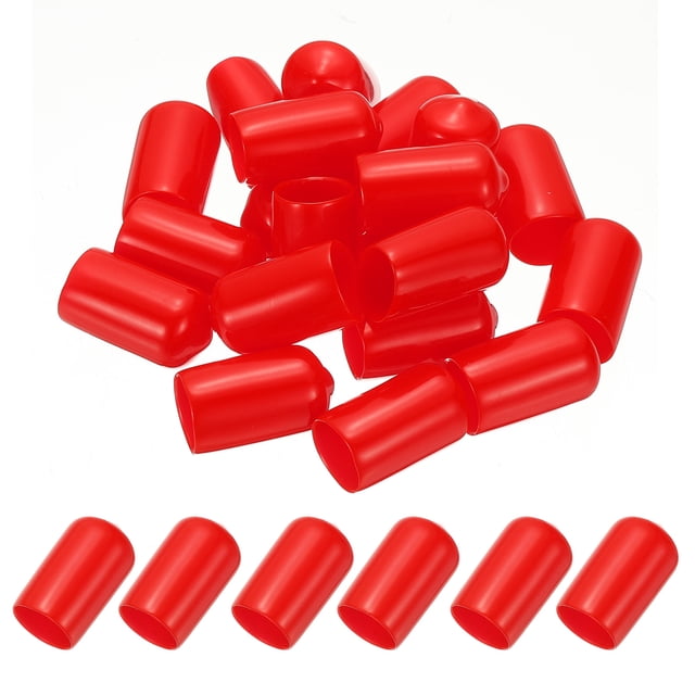 Tapones de goma de 11 mm ID, 35 PCS Tapones de goma de alta temperatura, puntas de goma, tapones de silicona flexibles, protector de rosca para tubos, tornillos, jigs de pesca, sillas, rojo