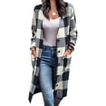 thumbnail image 1 of LinYooLi Women's Casual Button Down Long Plaid Shirt Coat Loose Tartan Shacket Jacket, 1 of 2