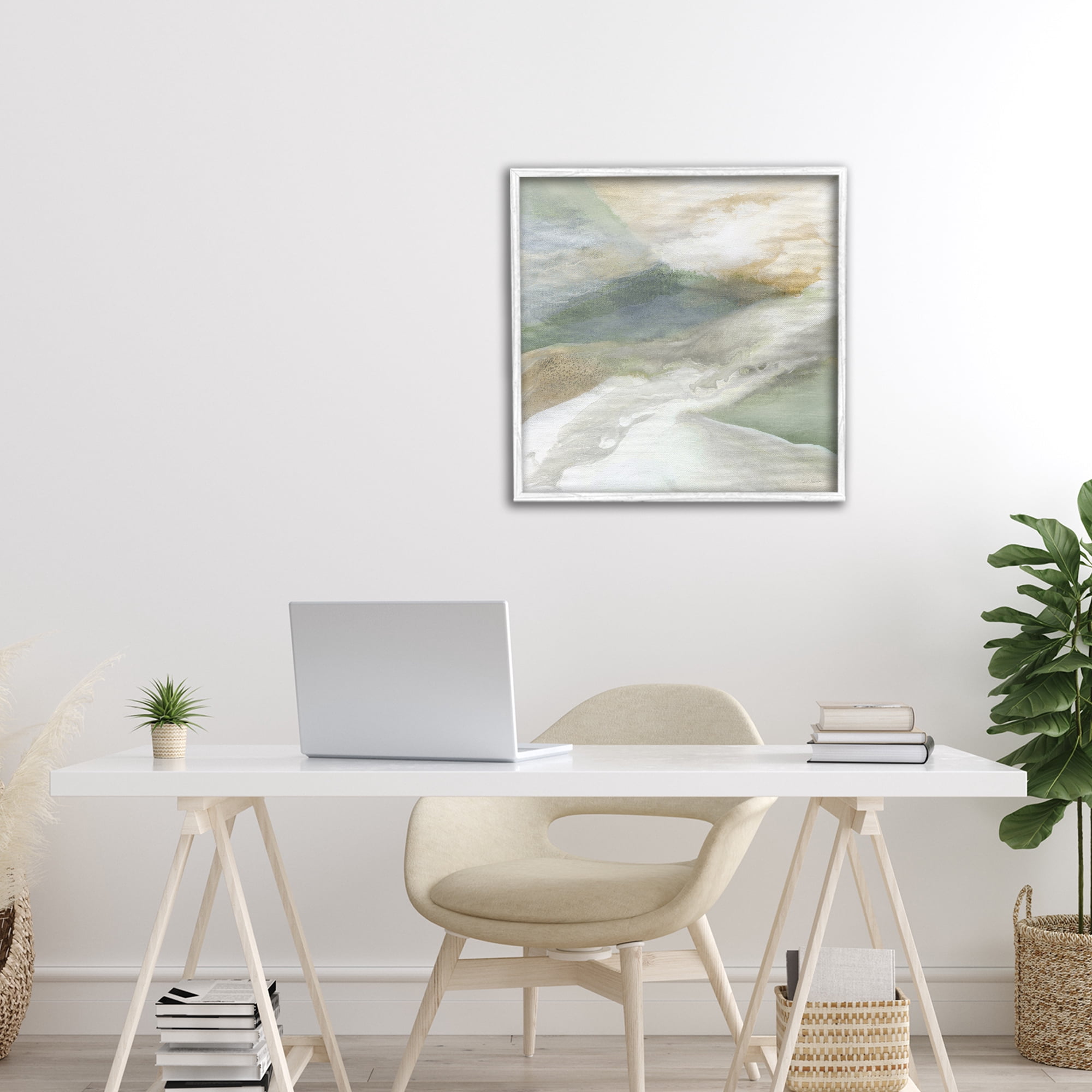 Stupell Industries Serene Mist Over Rolling Fields White Framed Giclee Art, design by Carol Robinson