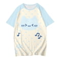 thumbnail image 4 of TrendOFT Womens Raglan Tees Raglan Sleeve Print Crew Neck Casual Lightweight Daily Summer Tops Blue L, 4 of 4