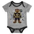 thumbnail image 4 of Outerstuff Newborn Boston Bruins Triple Clapper 3-Piece Creeper Set, 4 of 5