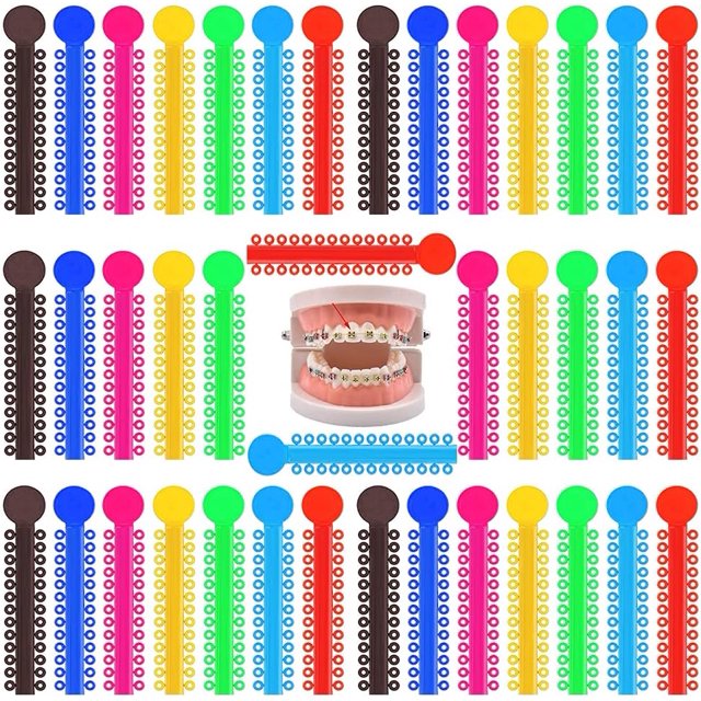 QUUPY 1040 Pcs Multi-Color Orthodontic Ligature Ties,O-Rings Braces Rubber Bands