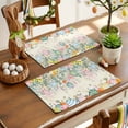 thumbnail image 2 of Easter Eggs Placemats Set of 8, Spring Yellow Pink Floral Leaves Beige Background Heat Insulated Linen Place Mats, Washable Stain-Proof Table Mats for Dining Tables Holiday Decor 13x19 Inches, 2 of 9