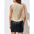 thumbnail image 4 of Womens Sequin Vest Sleeveless Deep V Neck Vest Cami Tank Tops, 4 of 6