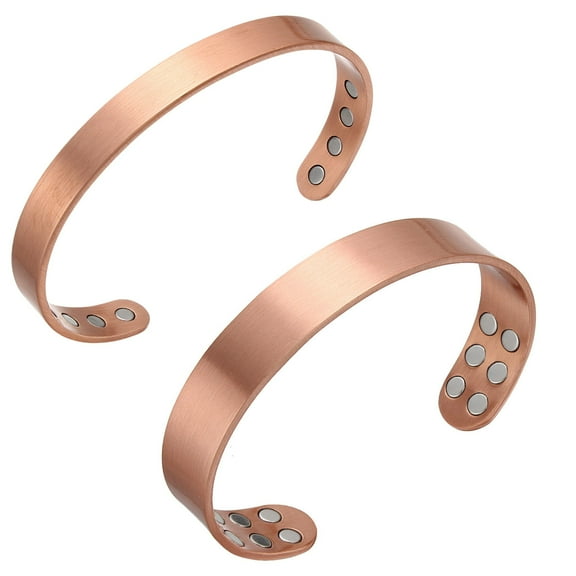 Wollet Magnetic Copper Bracelets for Men – Adjustable Copper Magnetic Bracelets, Set of 2
