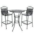thumbnail image 1 of Sunnydaze Decor Ensemble de Chaise et Table de Bar en Fer Forgé à Volutes pour Extérieur - Noir, 1 of 6