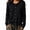 Black, variant on Women's Acrylic Soft Knit Sweaters Crew Neck Button Front Tops Size M