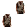 thumbnail image 2 of Qarigey Camiseta de pintura al óleo para mujer, blusa de manga corta con estampado gráfico, cuello , camisa divertida, ropa de moda, sudadera OFSAS-00881 4XL 2Conjunto, 2 of 6