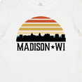 thumbnail image 4 of Inktastic Madison Wisconsin Skyline Retro Sunset Boys or Girls Baby T-Shirt, 4 of 5