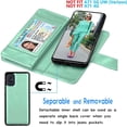 thumbnail image 3 of Galaxy A71 5G Case, [5G Version] Galaxy A71 Wallet Case, Tekcoo Luxury PU Leather Cash Credit Card Slots Holder Carrying Folio Flip Cover [Detachable Magnetic Hard Case] for Samsung A71 [Turquoise], 3 of 6