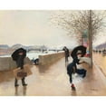 thumbnail image 2 of Jean Béraud 24x20 Black Ornate Framed Double Matted Museum Art Print Titled: The Wind, 2 of 5