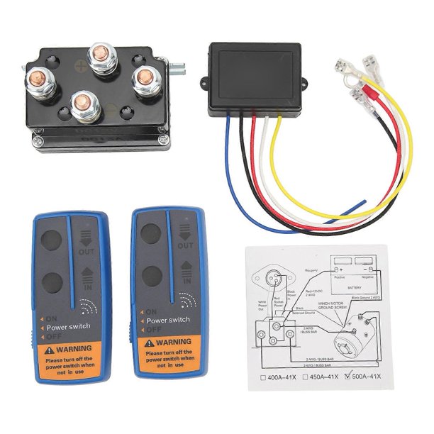 Wireless Winch Remote Control Kit 500A Winch Solenoid Relay Contactor ...