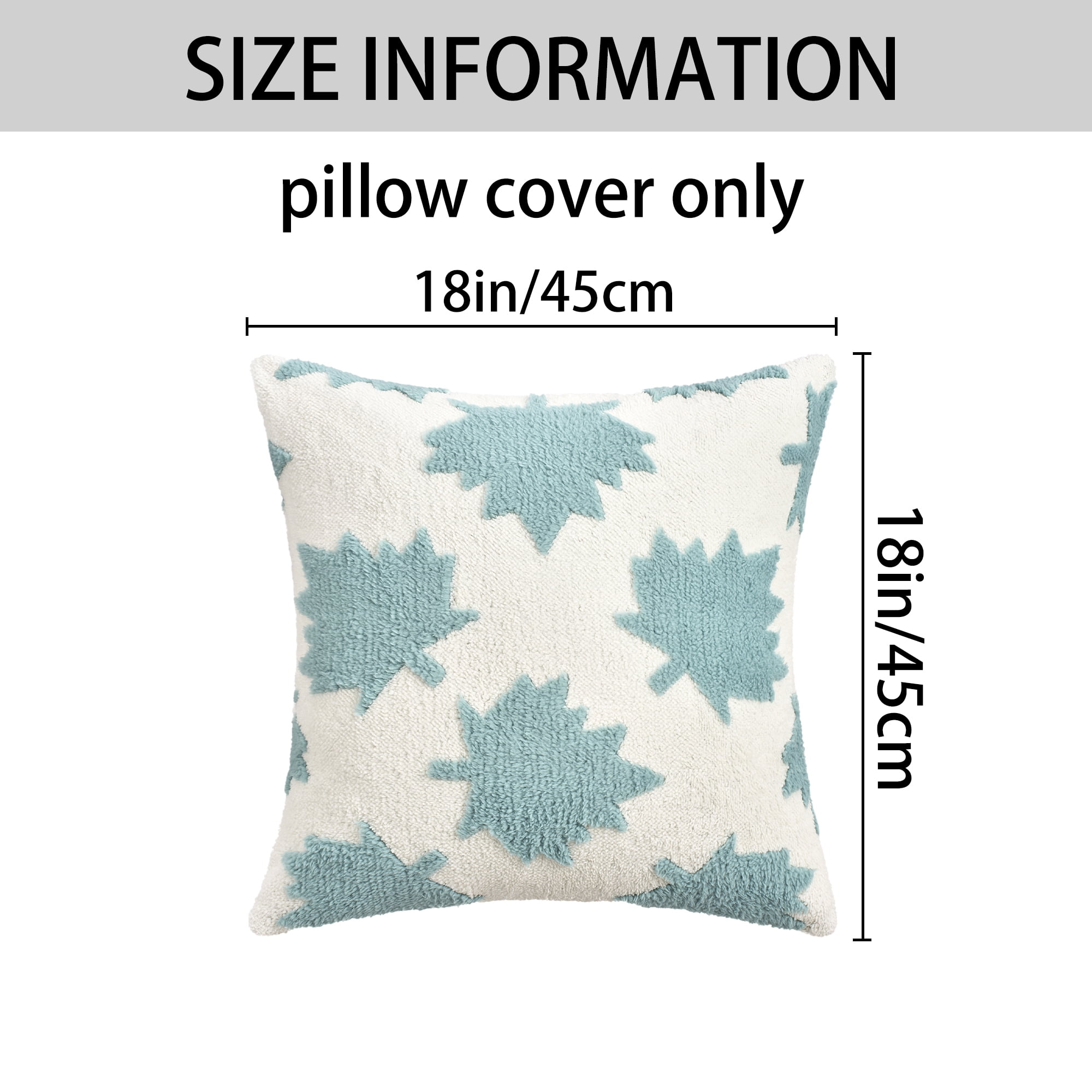 Unique Bargains Pack of 2 Maple Leaf Jacquard Throw Pillow Covers 18"x18" Blue