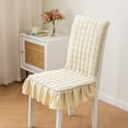 thumbnail image 1 of Xiao Hua Funda Beige para Silla de Comedor -6 Piezas, Funda universal para Silla de Comedor con Borde de Falda, Respaldo Completo y Funda de Cojín Gruesa, Usada para Decoración de Boda Estilo Granja, 1 of 4