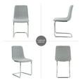 thumbnail image 5 of Sumdeal Modern Flannelette Simple Light Luxury Dining Chair with C-shape Metal Leg,Light Gray,Set of 2, 5 of 6