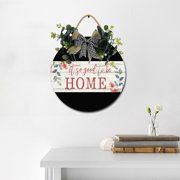 Eveokoki Its So Good To Be Home Wooden Front Door Sign Rustic Round Wreath Wall Hanger Porch Decor Spring and Summer Farmhouse Decoration Housewarming Gift 11 Inches