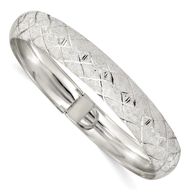 925 Sterling Silver 10mm Bangle Bracelet Flexible